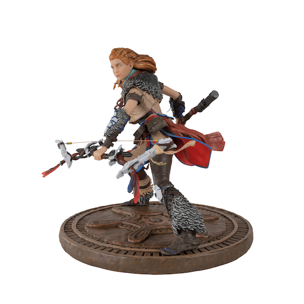 "Horizon Forbidden West Aloy PVC Figure" staring to the left.